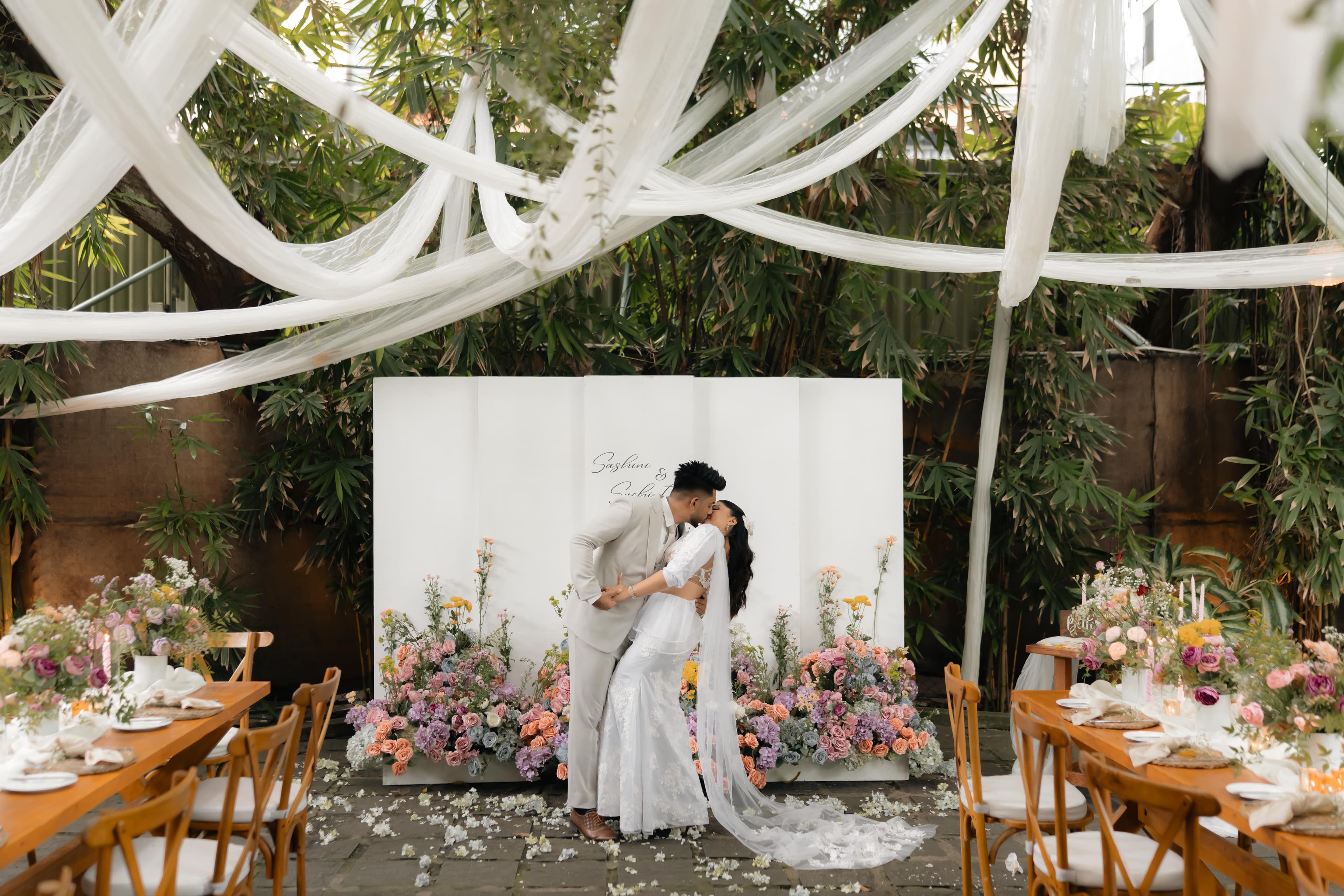 Romantic wedding ceremony details